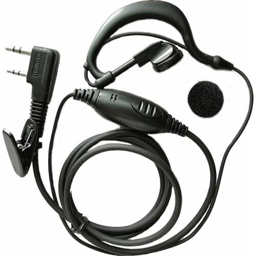 2x G Shape Headphone Earphone PTT Mic Earpiece Headset Walkie Talkie For Baofeng Radio UV-82 UV-5R BF-888S UV-B5 UV-B6 GT-3