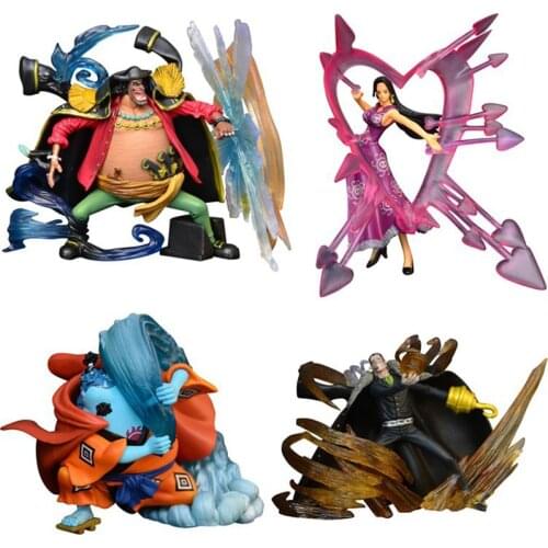 4pcs/set Jinbe Boa Hancock Sir Crocodile Marshall D Teach PVC Action Figures Anime One Piece Collectible Model Toys Doll Gifts