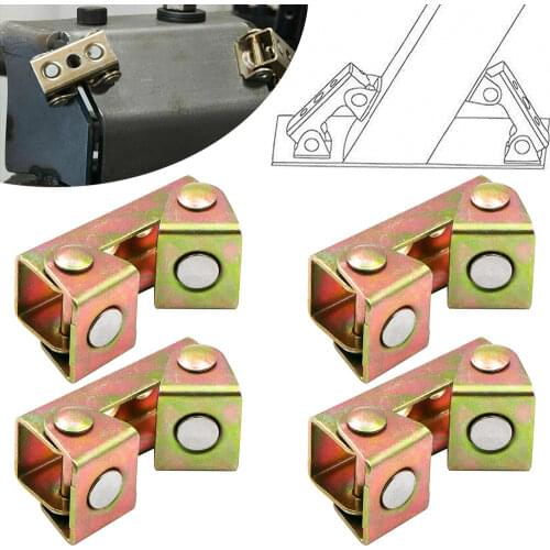 4Pcs V Type Welding Jig Adjustable Magnetic Welding Clamps Magnetic V-Pads Kit Adjustable Fixture Holder Strong Welder Hand Tool