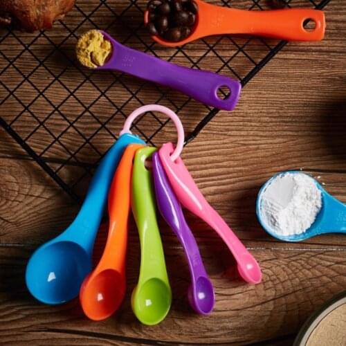 5 Pcs/Set Kitchen Measuring Cup Rainbow Color Stackable Combination Measuring Cup Tools 5-Piece Kitchen Accessories Tools
