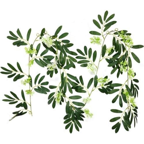 5 pcs Strip Olive Leaf with Fruit Plante Artificielle Cross-Border Decoration Table Layout Faux Plants Home Outdoor Decoration