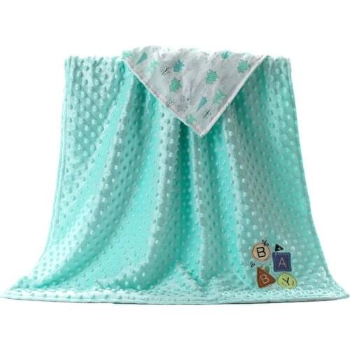 Baby Blanket Newborn Muslin Cotton Blanket Swaddle Double-faced Doudou Velvet Baby Blanket Stroller Wrap Kids Bedding Blankets