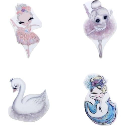 David angie 5pcs/lot Ballet girl Resin Flat Back for Hair Bows Planar Resin Crafts for DIY Phone,DIY handmade materials,5Yc8555