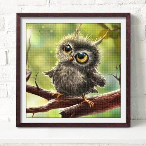 DIY Sale Full Circle Diamond Animal Owl Family Decoration Embroidery Animal Pattern Rhinestone Bag Mosaic Kit 2020 New Products