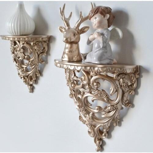 European wall decoration shelf Resin carved hollow shelf Storage dining room porch trinkets Creative living room storage shelf