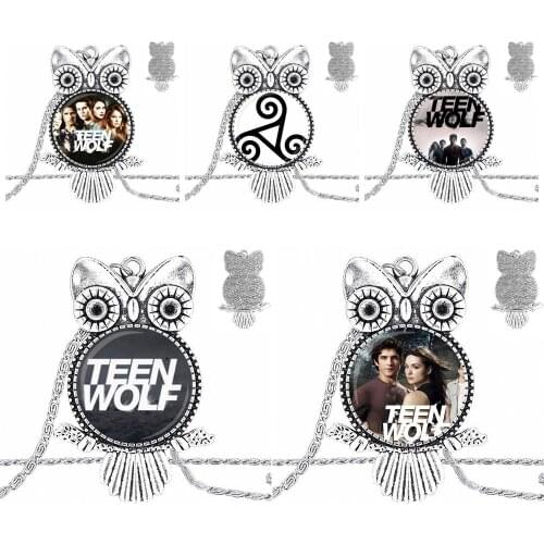 EJ Glaze For Lovers Girl Friend Best Gift Glass Cabochon Necklace With Women Statement Pendant Owl Necklaces Jewelry Teen Wolf
