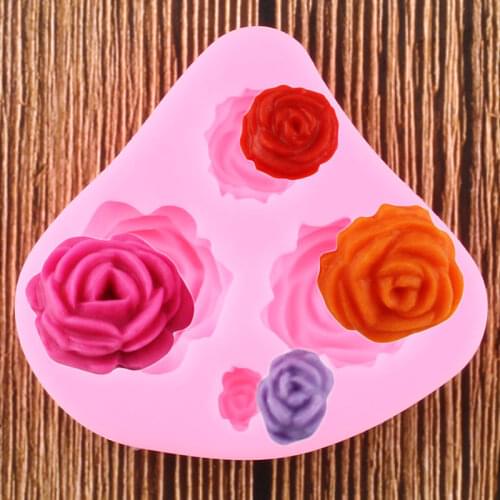 Rose Flower Silicone Mold Resin Clay Mould Wedding Cupcake Topper Fondant Cake Decorating Tools Candy Chocolate Gumpaste Moulds