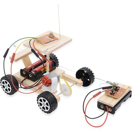 Remote Control DIY Car Wooden Racing Model Kit Gear Action Assembled Set Physical Wireless Educational Toy Kids Children Safe