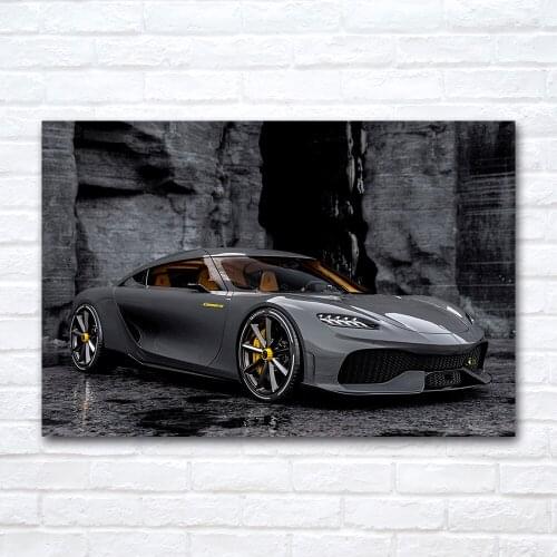Koenigsegg Gemera Supercar Poster Canvas Cloth Fabric Print Painting for Home Decor Wall Art Picture