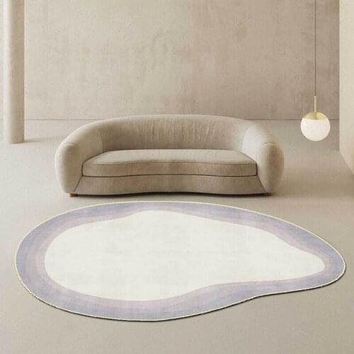 Modern Minimalist Style Area Rugs Shaped Irregular Gray Yellow Beige Coral Red Carpet Living Room Sofa Table Non-Slip Floor Mat