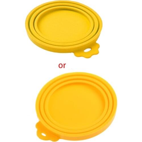 94PF Portable Silicone Dog Cat Canned Lid Pet Food Cover Storage Fresh-keeping Lids