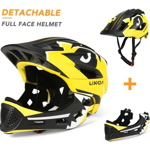 Lixada Kids Detachable Full Face Helmet Children Sports Safety Helmet for Cycling Skateboarding Roller Skating