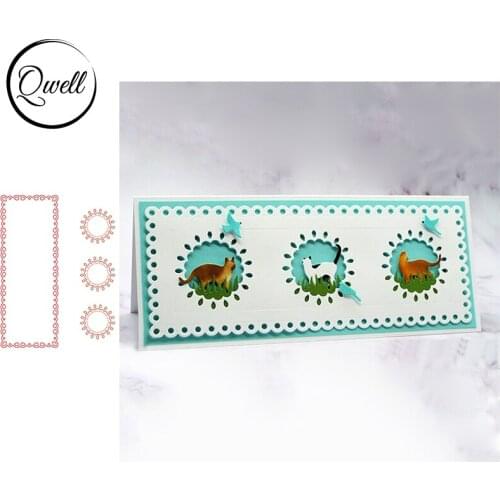 QWELL Scallop Round Water Drop Rectangle Frame Metal Cutting Dies Set 2021 New Metal for Craft Paper Cards DIY Scrapbooking