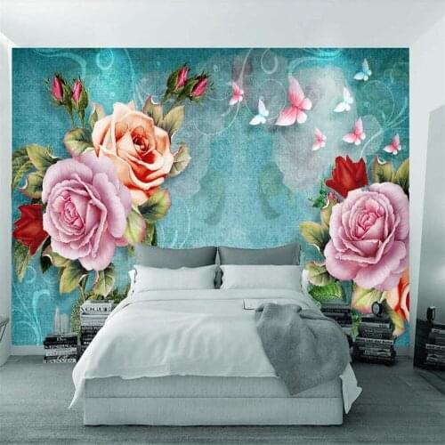 Custom 3D wallpaper mural abstract hand-painted flowers 3D living room background wall living room bedroom decoration wallpaper