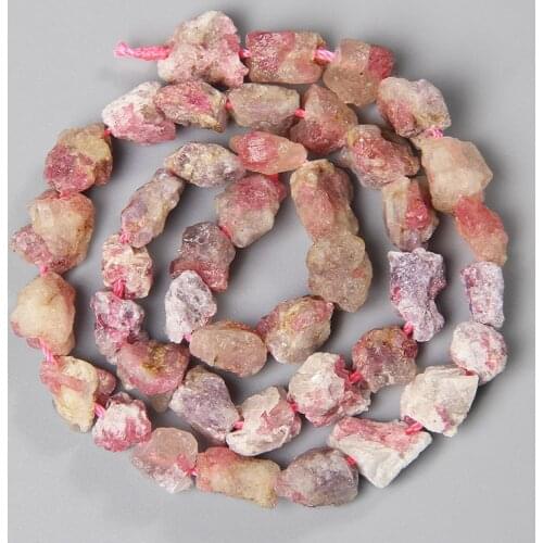 7-11MM Natural Irregular Raw Tourmaline Quartz Bead Rough Minerals Gem Beads for Jewelry Making DIY Bracelet Earrings Accessory