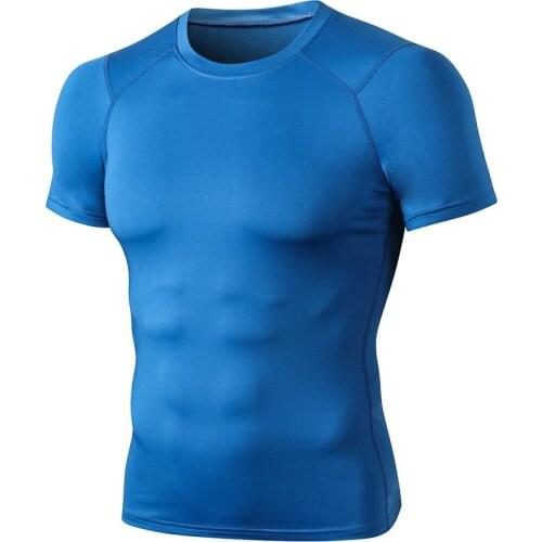 Solid Gym Jerseys Bodybuilding Fitness Shirts O-Neck Multicolor Short Sleeve T-Shirts Quick Dry Breathable Tops Tees EU Size