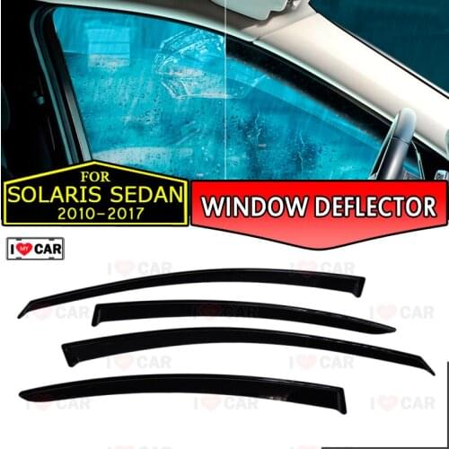 Window deflector for Hyundai Solaris Sedan 2010-2017 car window deflector wind guard vent sun rain visor cover car styling decor