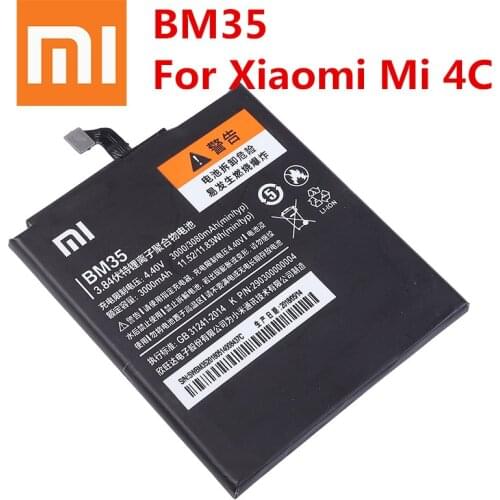 Xiao mi 100% Orginal BM35 3080mAh Battery For Xiaomi Mi 4C M4C Mi4C BM35 High Quality Phone Replacement Batteries