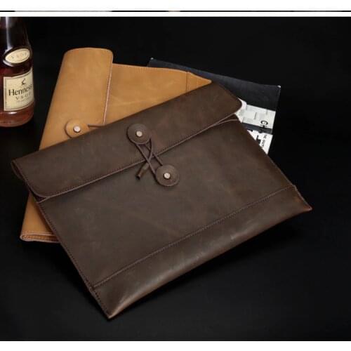 A4 guranteed genuine leather conference file folder business manager document bag report briefcase portfolio padfolio 5022B
