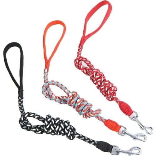Large Dog Leash Non-slip pet training Leashes Big dog Lead walking Reflective Traction Rope line for Medium big dogs soft handle