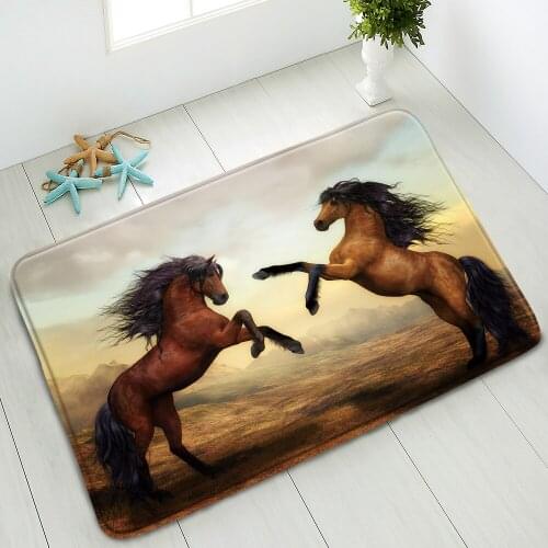 Wild Animal Non-Slip Bathroom Mat Horse Unicorn Leopard Bedroom Kitchen Interior Entrance Doormat Absorbent Home Carpet Washable