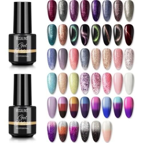 ROSALIND Gel Nail Polish 46 Hybrid Varnishes Soak Off Gel Lacquer Semi Permanent All For Manicure Nail Polish Need Base Top