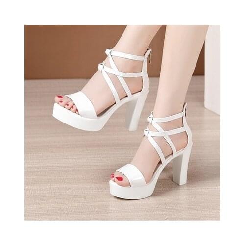 NewHeel Platform Sandals Women Wedding Shoes Summer 2021 Elegant Leather High Heels Sandals Ladies Office