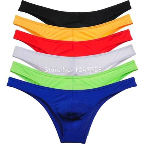 Sexy Mens Bulge Pouch BikiniB Underwear T-Back Male Mini Silky Pants