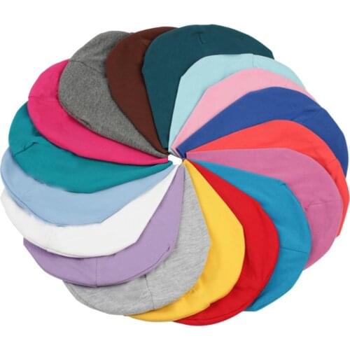 Cotton Hats for Newborn Beanie Hat Autumn and Winter Child Baby Girl Boy Warm Solid Color Flat Beanies for Baby Girl Baby Bonnet