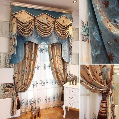 Best extreme quality the blind Vivian chenille jacquard curtain dodechedron finished products customize quality Blinds the tulle