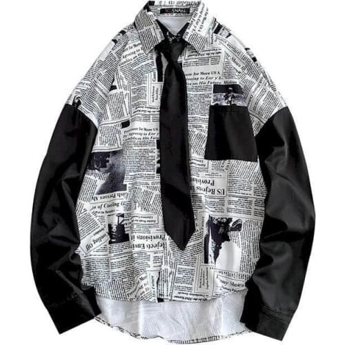 Streetwear Shirt Women Blouses Men Girl BF Style Korean Loose Student Design Sense Niche Top Fashion Hong Kong Style Versatile