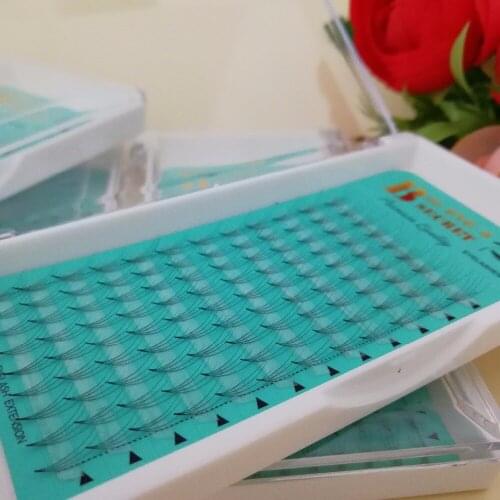 High quality pre made fans volume eyelash extension Silk lashes glue bonded individual eye lash Free shipping