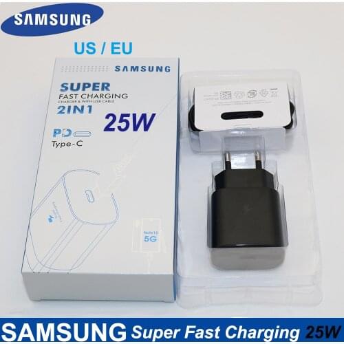 New Original Samsung Note10 PRO 5G Charger 25W Super Fast Charging Travel Adapter Double Type-C Cable for Galaxy S10 S9 A50 A70