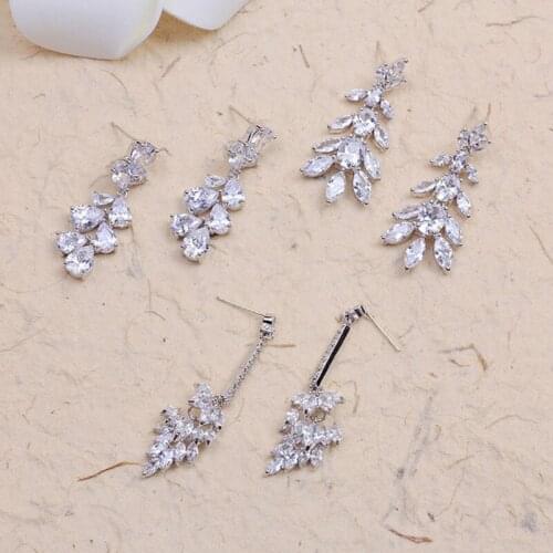 2021 Sterling Silver Elegance Temperament Earrings Cold Wind Metal Copper Inlaid Zircon High-end Jewelry For Women Wholesale