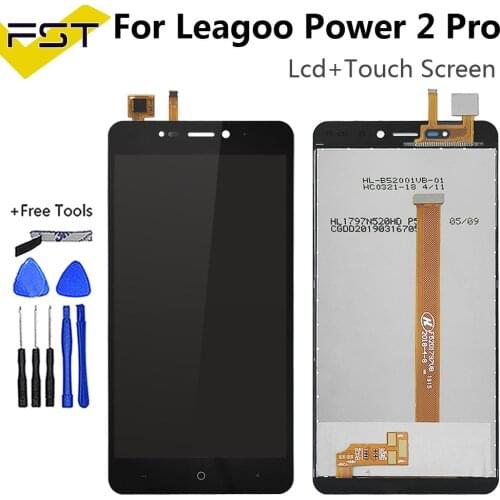 5.2''For Leagoo Power 2 Pro LCD Display+Touch Screen Digitizer Assembly with Frame For Power2 Pro Repair Parts+Tools+Adhesive