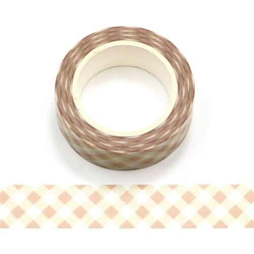 1PC 15MM*10M Pink Grid Lattice Decorative Washi Tape Scrapbooking Masking Tape School Office Supply stationery washi tape