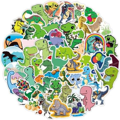 50 PCS Cute Dinosaur Animal Stickers Boys Toys gift Cool Funny Waterproof Sticker to DIY Laptop Pad Skateboard Car Decal Sticker