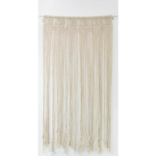 100% Hand-woven Natural Cotton Yarn Buttery Door Curtain Hanging Decor Wedding Party Backdrop Decorative Portiere