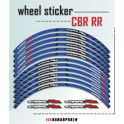 17 Inches 12 Strips Hot Stickers Motorcycle Reflective Sticker Fashion Tire Decal Super Mucous Membrane Decals For HONDA CBR RR