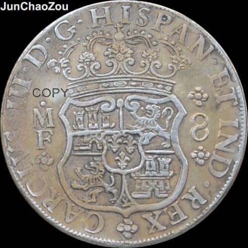 1755 8. MF. Pillars Dollar 90% Silver Replica Coins