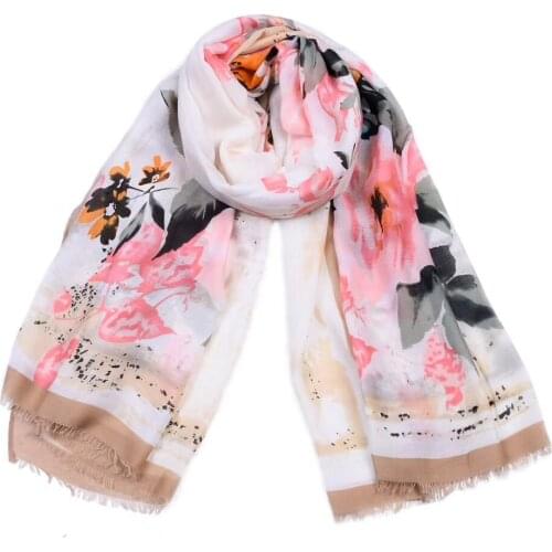 2018 Fashion Cotton Ombre Rose Flower Print Scarf Shawls Cotton Floral Scarves Wrap Hijab Wholesale 10pcs/lot Free Shipping