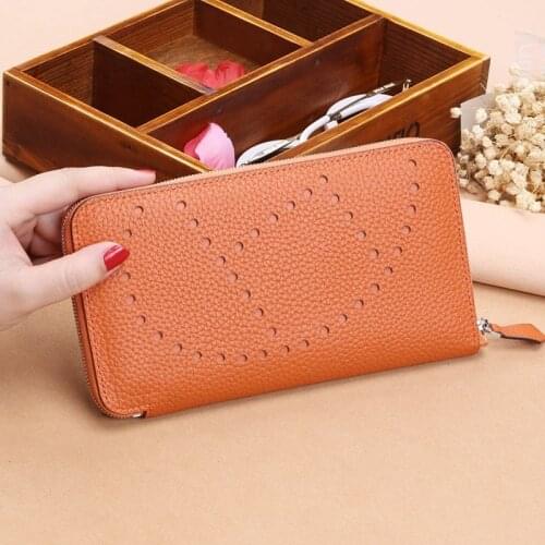 2021 Litchi Pattern Womens Wallets and Purses Genuine Leather Long Ladies Wallet Money Bags Coin Card Holder New Clutch Bags