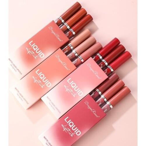 3PCS/Set Velvet Matte Lip Gloss Waterproof Natural Moisturizing Easy To Wear Long Lasting Hydrating Makeup Lip Gloss Lipgloss