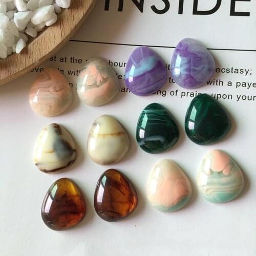 5pcs Women Drop Earrings Resin Findings DIY Charm Jewelry Making No Hole Waterdrop Boho Stud Earring Patch Bead Accessories F334