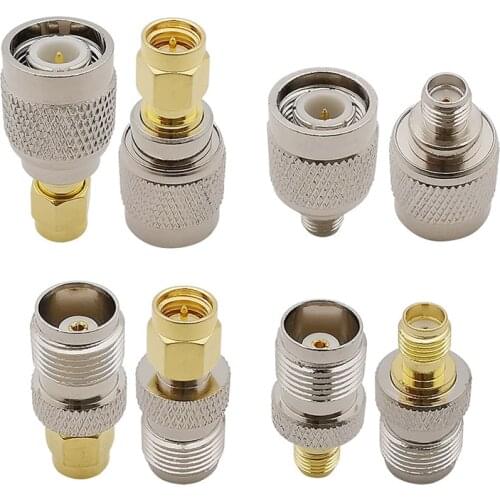 8Pcs RF Adapter SMA Male Female to TNC Male Female Plug Jack Kits SMA to TNC Straight Coaxial Connector