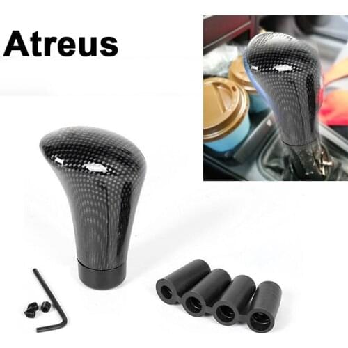 Atreus Car Carbon Fiber Manual Gear Knob Shifter Lever Covers For BMW e46 e39 e36 Audi a4 b6 a3 a6 c5 Renault duster Lada granta