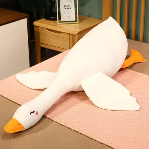 70-130CM Big White Goose Animal Plush Stuffed Toy Pillow Sofa Cushion Baby Comforting Toy Room Decoration Holiday Girlfriend Gif
