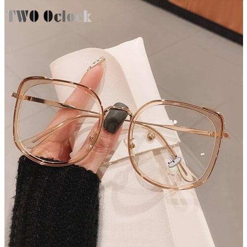 Oversized Eyeglasses Frame Women Clear Square Glasses Frames Female Optic Prescription Glasses 0 Diopter oculos de grau M7434