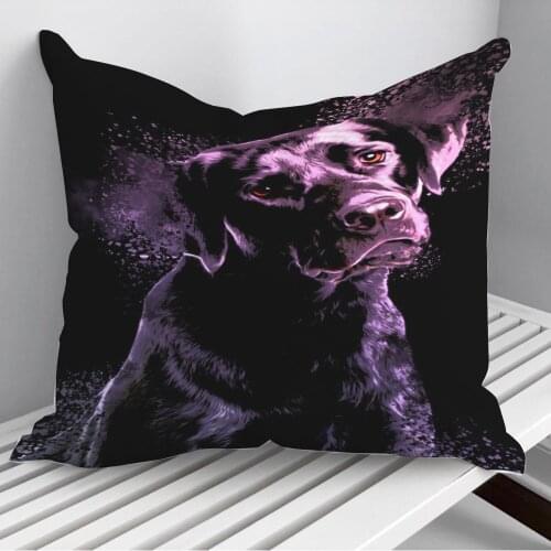 Black Labrador Throw Pillows Cushion Cover On Sofa Home Decor 45*45cm 40*40cm Gift Pillowcase Cojines Dropshipping