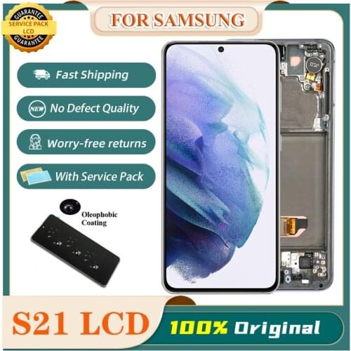 6.2''Original For Samsung Galaxy S21 display G991 G990F/DS with Frame Display Touch Screen Digitizer For Samsung s21 LCD Display